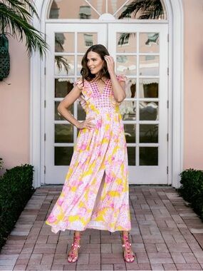 Sheridan French Stacey Dress in Pink Lemonade Hydrangea, Small NWT